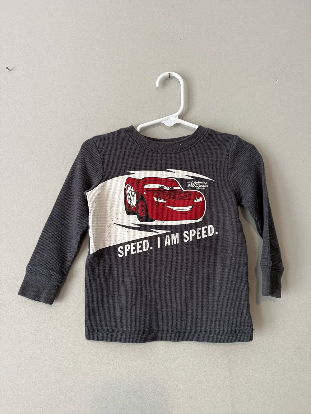 Disney Jumping Beans Cars Long Sleeve Tee Waffle Charcoal